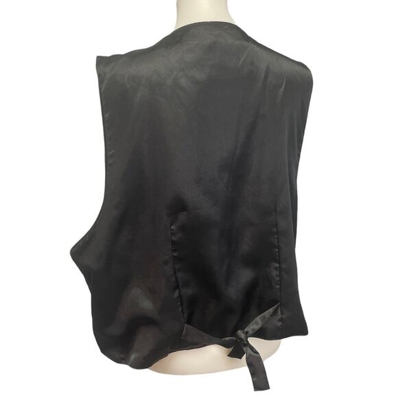 August Max Woman 2X Sleeveless Genuine Leather Lined Button Up Vest - Picture 4 of 5